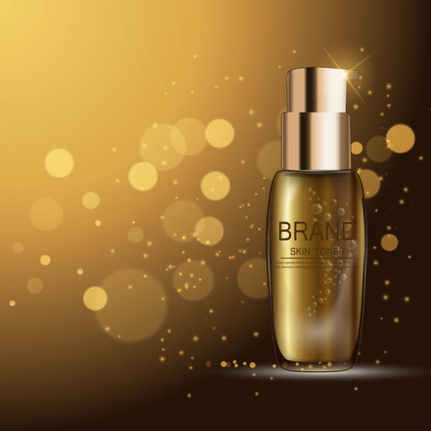 istock Skin Toner Bottle Template for Ads or Magazine Background. 3D Re 664966746