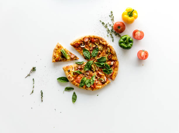 istock Delicious Pizza Isolated on White 664966948
