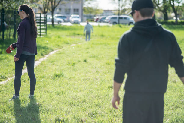 istock Casual couple outside in nature 664969094