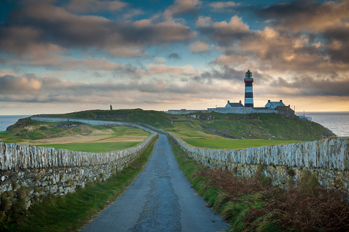 The road leading to the beautiful lighthouse at the Old Head Of Kinsale golf links.