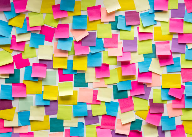 Sticky Note Post It Board Office Sticky Note Post It Board Office adhesive note stock pictures, royalty-free photos & images