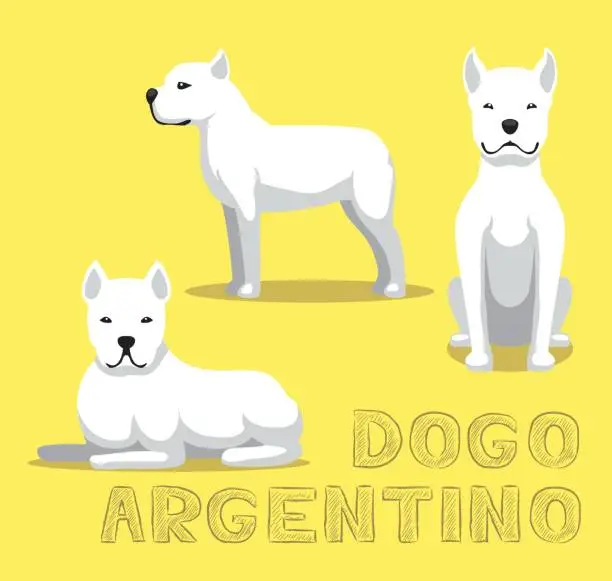 Vector illustration of Dog Dogo Argentino Cartoon Vector Illustration