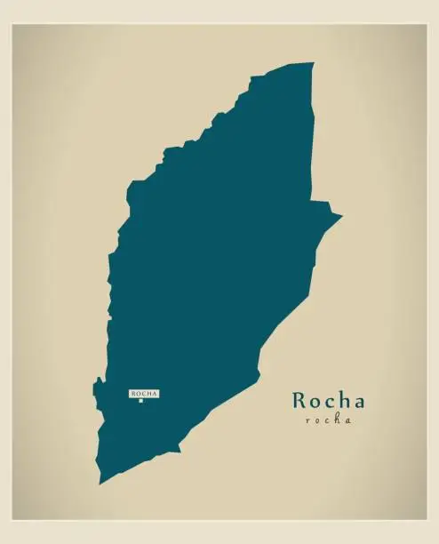 Vector illustration of Modern Map - Rocha UY