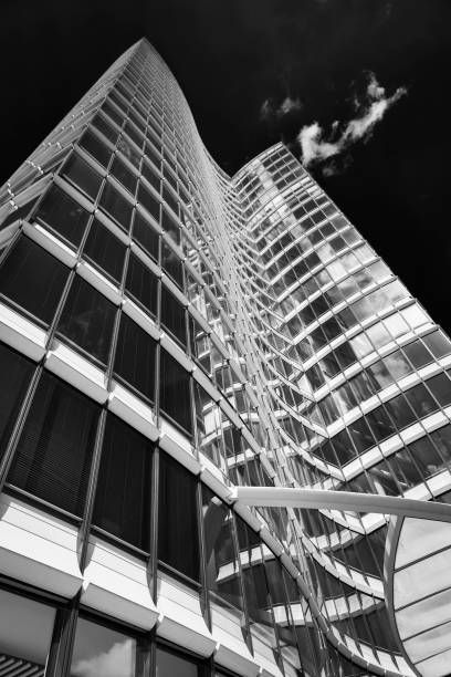 istock Black and white photograph of a skyscraper 664991272
