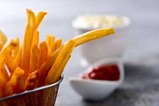 istock french fries, mayonnaise and ketchup 664991814