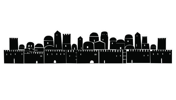 ancient architecture ,vector illustration,  text, Jewish Holidays,  EPS-10