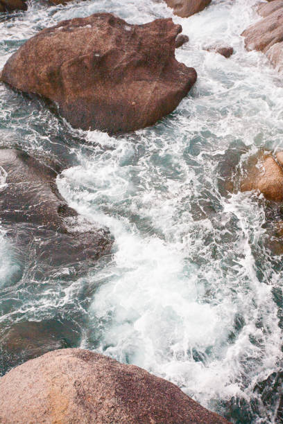 istock Waves crashing on rocks at coast 664994864