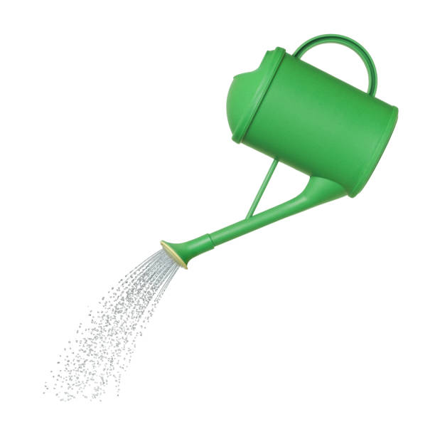 istock water pours from a watering can on white background 665002562
