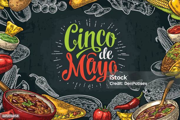 Mexican Traditional Food Restaurant Menu Template With Ingredient Stock Illustration - Download Image Now