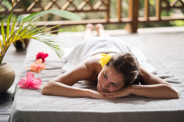 istock Smiling woman enjoying her day at the spa. 665016612