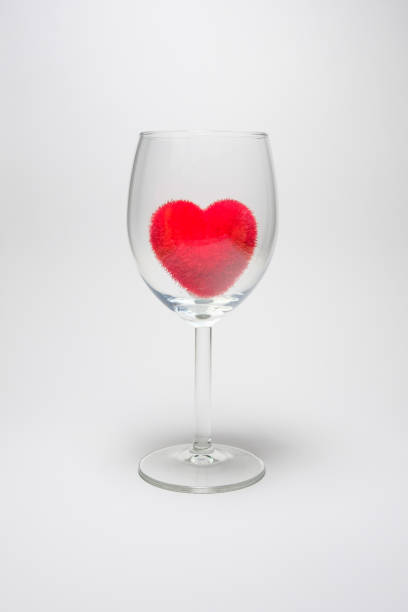 istock Red velvet fluffy heart in Stemware On a white background 665016994
