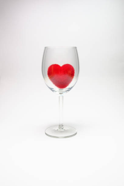 istock Red velvet fluffy heart in Stemware On a white background 665017070