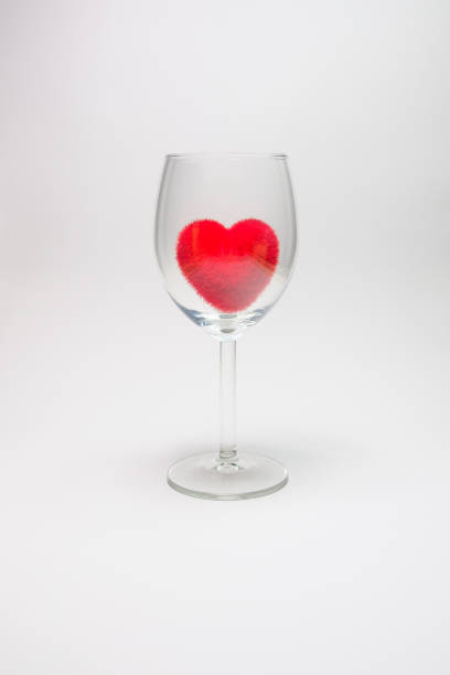 istock Red velvet fluffy heart in Stemware On a white background 665017112