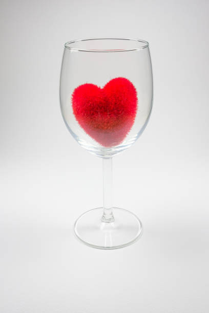 istock Red velvet fluffy heart in Stemware On a white background 665017144