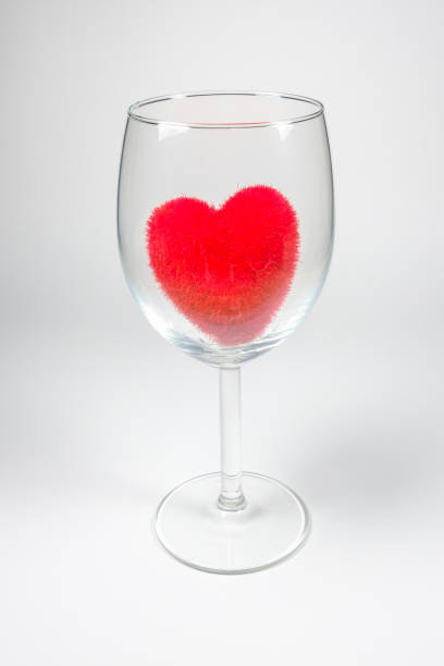 istock Red velvet fluffy heart in Stemware On a white background 665017182