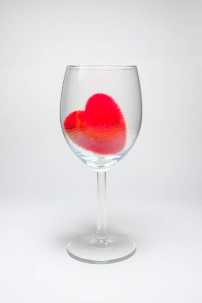 istock Red velvet fluffy heart in Stemware On a white background 665017274
