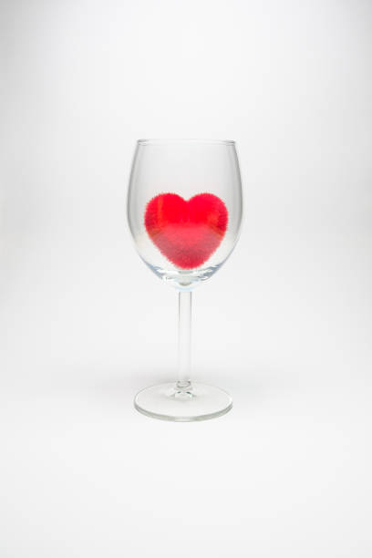 istock Red velvet fluffy heart in Stemware On a white background 665017330