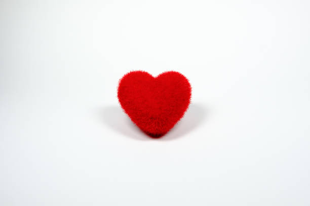 istock Red velvet fluffy heart Icon for love 665019550