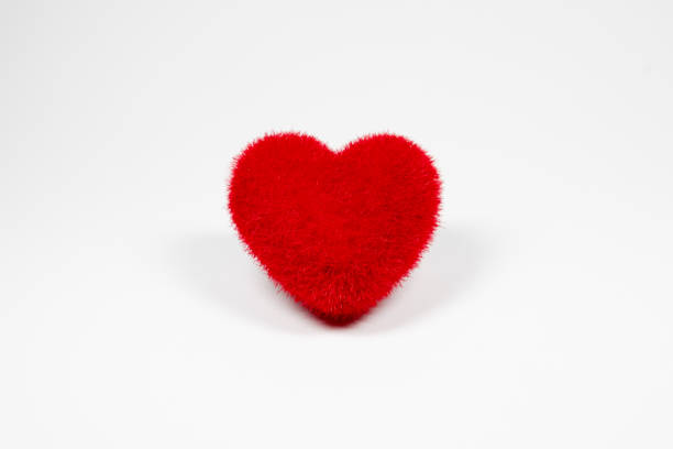 istock Red velvet fluffy heart Icon for love 665019588