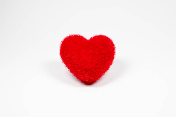 istock Red velvet fluffy heart Icon for love 665019660