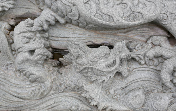 istock Traditional chinese dragon stone carved. 665020482