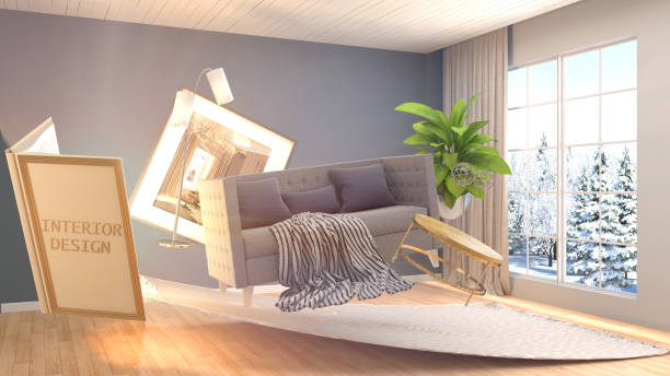 istock The concept of creating interior design. 3d illustration 665039370