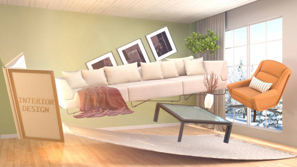 istock The concept of creating interior design. 3d illustration 665039466