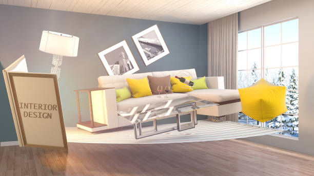 istock The concept of creating interior design. 3d illustration 665039490
