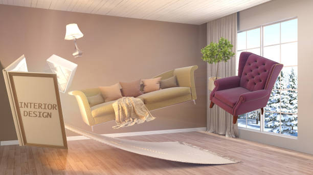 istock The concept of creating interior design. 3d illustration 665039500