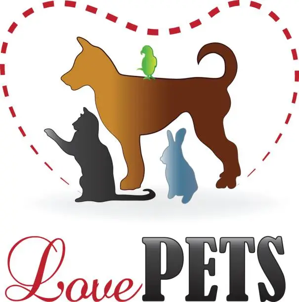 Vector illustration of Love pets animal icon