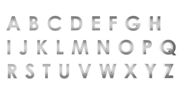 istock 3D Rendering Stainless English alphabet a to z isolated on white background, clipping path inside 665052262