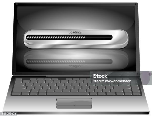 Laptop Computer With Loading Bar 3d Illustration Stock Illustration ...
