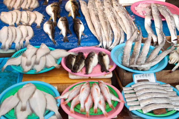 istock Sea fish in seafood market 665056290