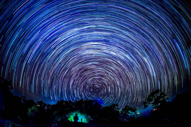 istock Star trails over national park 665063646