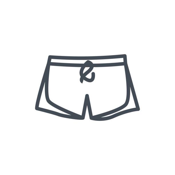 illustrazioni stock, clip art, cartoni animati e icone di tendenza di pantaloncini clothes line icona spiaggia nuoto - shorts swimming shorts bermuda shorts beach