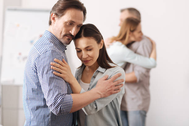 istock Delighted man leaning his head on his partner 665073386