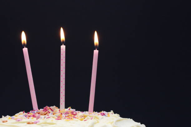 istock Candles lit on top of a decorated cake 665073500
