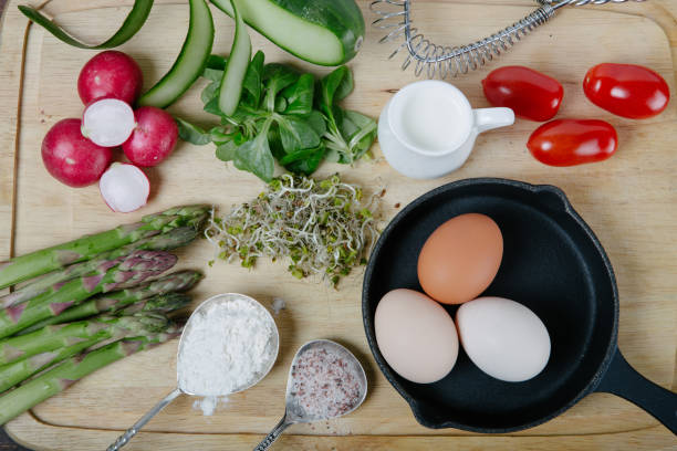istock Frittata with asparagus ingredients 665077716