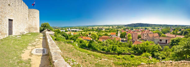 istock Panoramic view from Benkovac fortress , Dalmatia, Croatia 665081690
