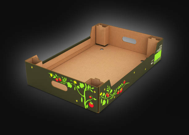 istock cardboard tray box for vegetables and fruit on black background 3d 665087462