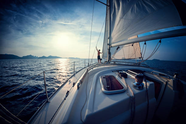 istock Man on the yacht 665098892