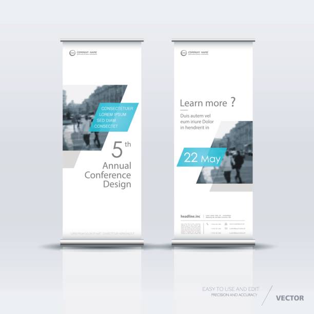 Vertical banner design Vertical banner design, brochure, flyer, vertical poster template, vector x-banner and street business flag-banner. chin ups stock illustrations