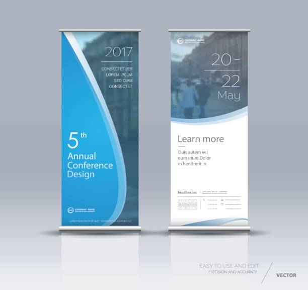 Vertical banner design Vertical banner design, brochure, flyer, vertical poster template, vector x-banner and street business flag-banner. chin ups stock illustrations