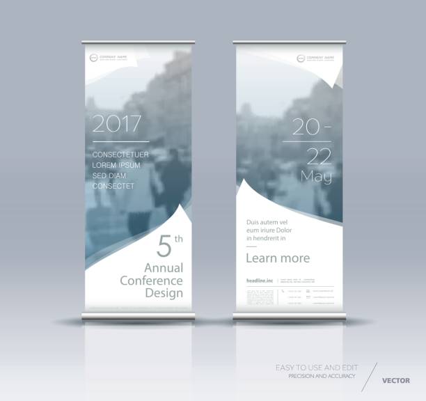Vertical banner design Vertical banner design, brochure, flyer, vertical poster template, vector x-banner and street business flag-banner. chin ups stock illustrations