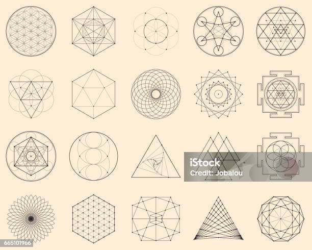 Esoteric Spiritual Geometry Stock Illustration - Download Image Now - Geometric Shape, Circle, Mandala