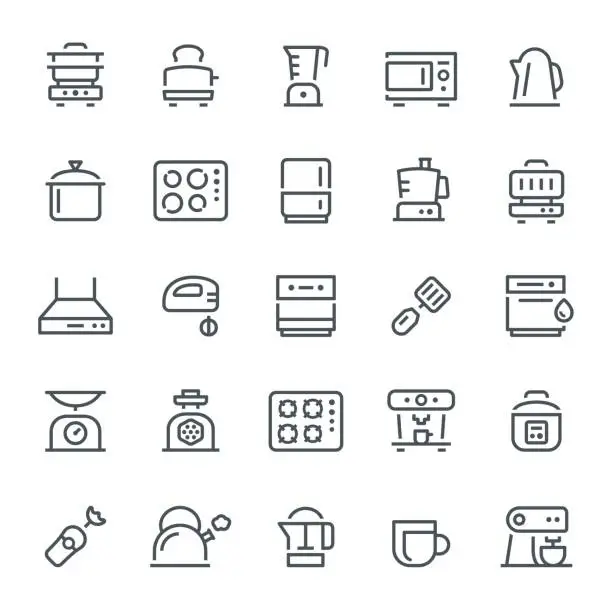 Vector illustration of Kitchen Appliances Icons