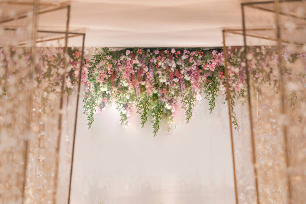Wedding Backdrop With Flower And Wedding Decoration Stock Photo - Download  Image Now - iStock