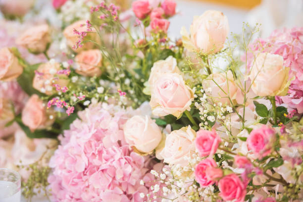 istock wedding backdrop with flower and wedding decoration 665107388