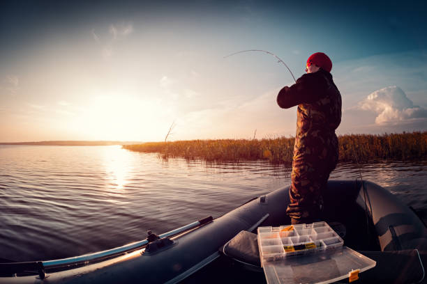 Man fishing on the lake