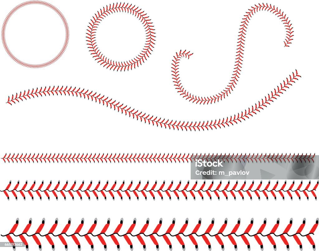 Lace from a baseball on a white background. Lace from a baseball on a white background. Vector illustration Baseball - Ball stock vector